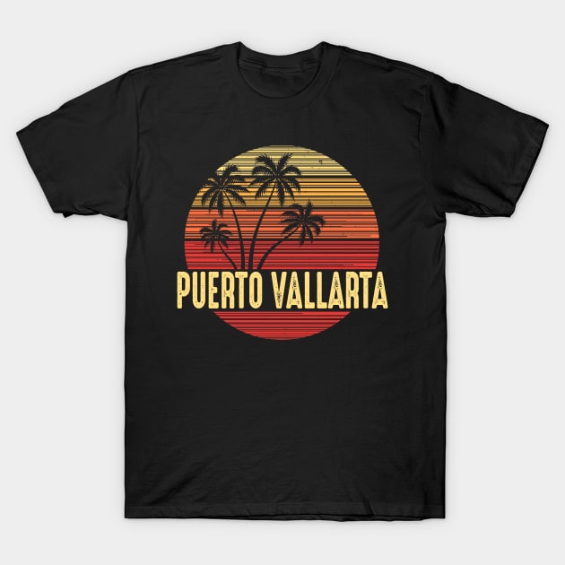 Puerto Vallarta Mexico Vacation Palm Trees T-Shirt by FilsonDesigns